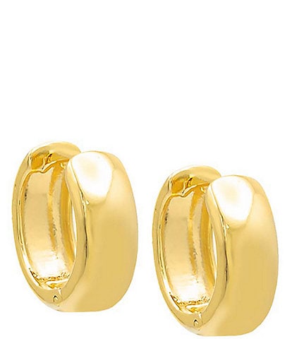 By Adina Eden Gold Filled Solid Wide Huggie Earrings