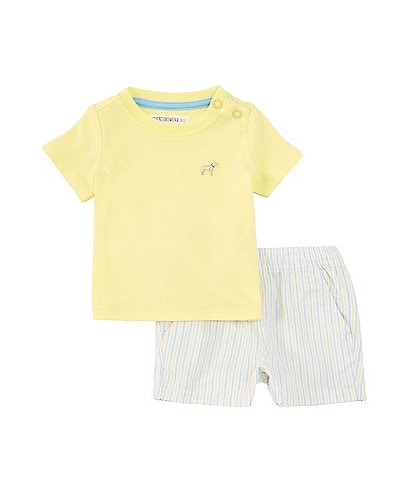 Adventurewear 360 Baby Boy 3-24 Months Round Neck Short Sleeve T-Shirt Stripe Short Set