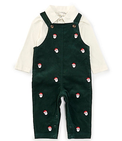 Adventurewear 360 Baby Boys 12-24 Months Embroidered Santa Corduroy Long Sleeve Jumpsuit