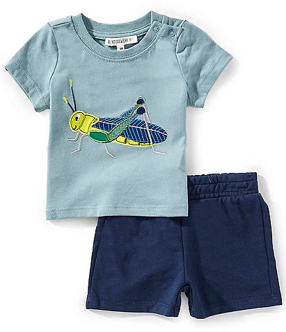 Adventurewear 360 Baby Boys Newborn-24 Month Grasshopper Short Sleeve T-Shirt & Short Set