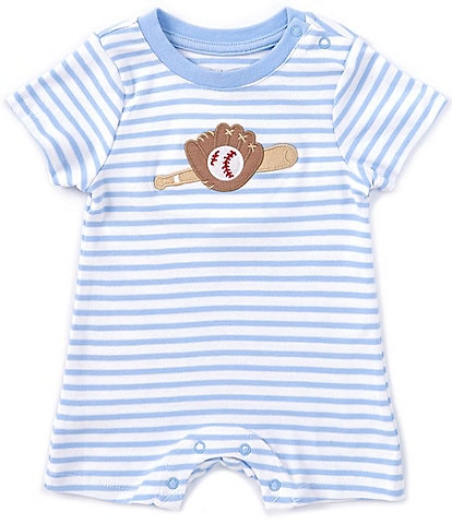 Adventurewear 360 Baby Boys Newborn Months Stripe Short Sleeve Baseball Applique Shortall
