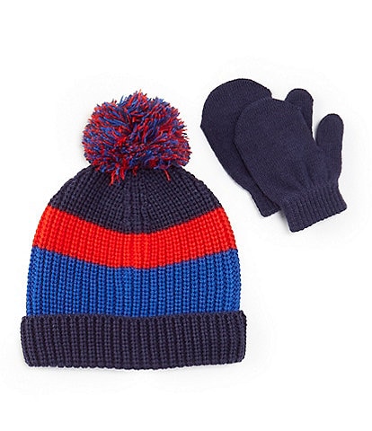 Adventurewear 360 Baby Boys Pull-On Stripe Beanie and Gloves Set