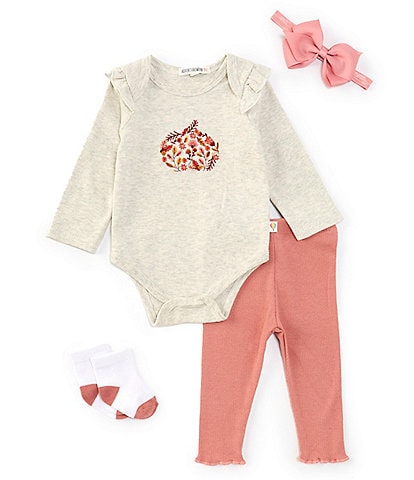 Adventurewear 360 Baby Girls 3-12 Months Pumpkin 4-Piece Set