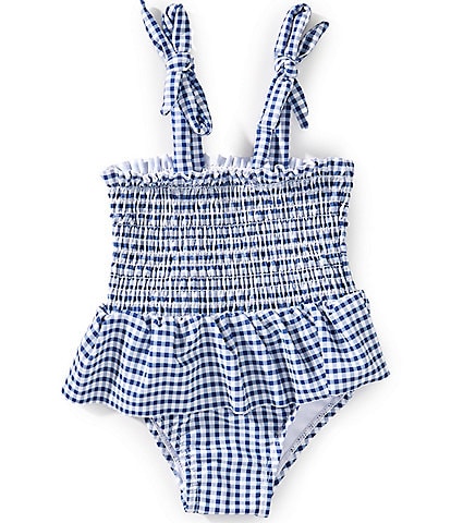 Adventurewear 360 Baby Girls 3-24 Months Blue Gingham One-Piece Swimsuit