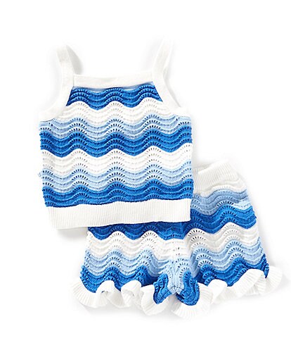 Adventurewear 360 Baby Girls 3-24 Months Sleeveless Tank Top & Crochet Shorts Set