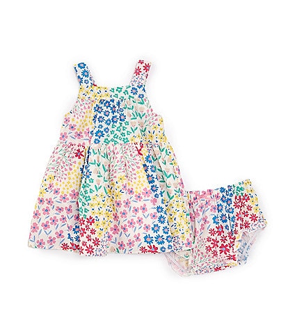 Adventurewear 360 Baby Girls 3-24 Months Square Neck Sleeveless Cross Back Patchwork Dress
