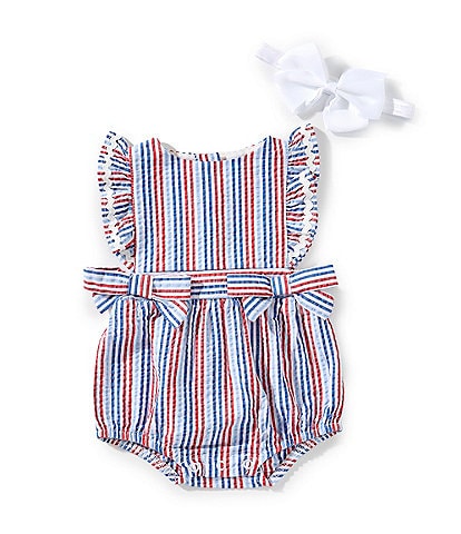 Adventurewear 360 Baby Girls Newborn-24 Month Stripe Seersucker Bubble