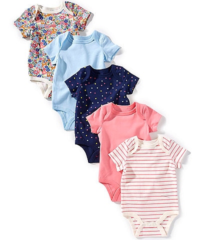 Adventurewear 360 Baby Girls Newborn-24 Months Knit Floral Dog 5-pack Bodysuits
