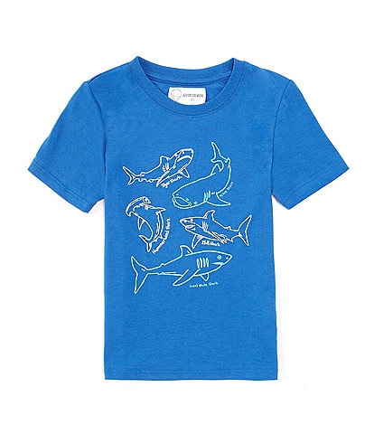 Adventurewear 360 Little Boys 2T-6 Short Sleeve Shark Embroidered Graphic T-Shirt