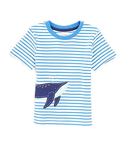 Adventurewear 360 Little Boys 2T-6 Short Sleeve Striped Whale Applique T-Shirt
