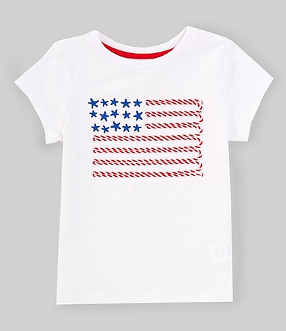 Adventurewear 360 Little Girls 2T-6X Flag Embroidered T-Shirt
