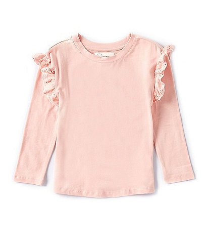 Adventurewear 360 Little Girls 2T-6X Ruffle Trim Long Sleeve T-Shirt