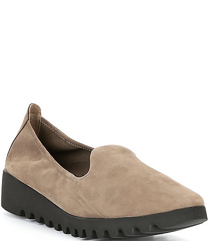 Aetrex  LIZ  Nubuck Wedge Slip Ons