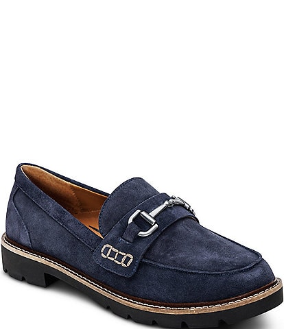 Aetrex Collette Suede Bit Buckle Loafers