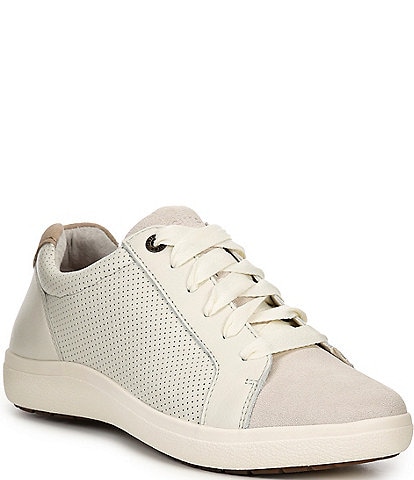 Aetrex Courtney Lace Up Perforated Leather Sneakers