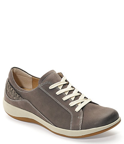 Aetrex Dana Lace-Up Leather Braided Detail Oxfords