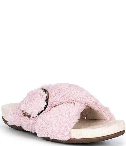 Aetrex Macy Plush Open Toe Slippers