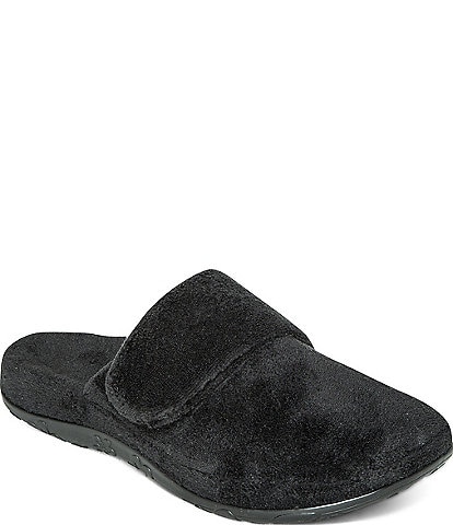 Aetrex Mandy Plush Closed Toe Adjustable Slippers
