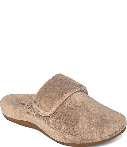 Aetrex Mandy Plush Closed Toe Adjustable Slippers