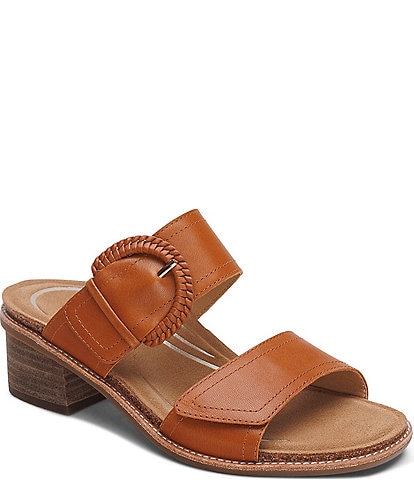 Aetrex Tatiana Leather Slide Sandals