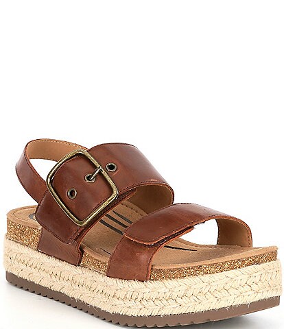 Aetrex Vania Leather Flatform Ankle Strap Sandals