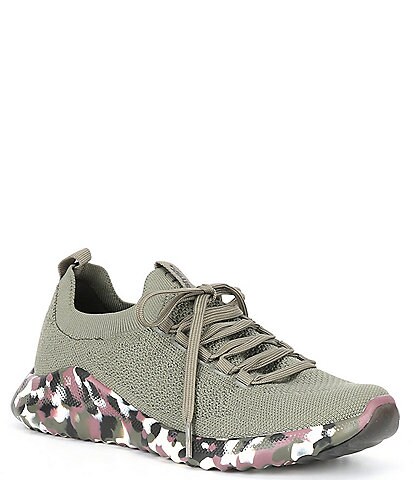 Aetrex Women's Carly Camouflage Knit Lace-Up Sneakers