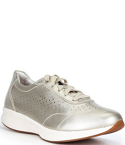 Aetrex Women's Serena Metallic Leather Walking Sneakers