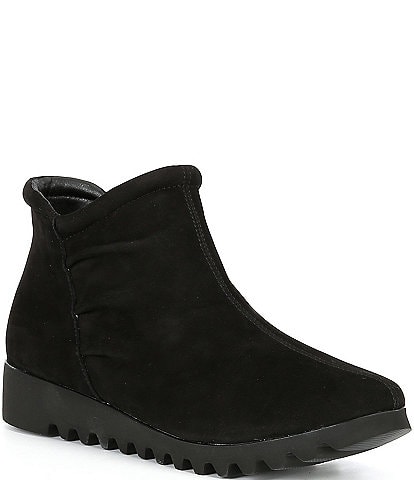 Aetrex Zoe Nubuck Suede Pleated Booties