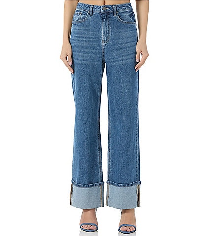 AFRM Denim Kendall Wide Leg Cuff Jeans
