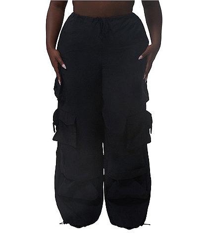 AFRM Plus Size Etienne Drawstring Waist Cargo Parachute Pants
