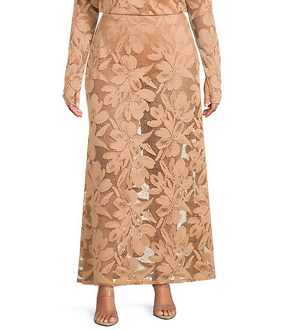 AFRM Plus Size Tilly Crochet Floral Lace Coordinating Maxi Skirt