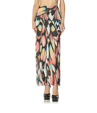 AFRM Sera Butterfly Printed Mesh Ankle Length Coordinating Skirt