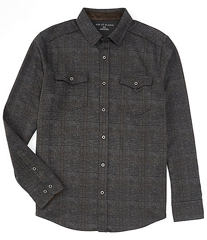 Age Of Wisdom Stretch Flannel Long Sleeve Woven Shirt