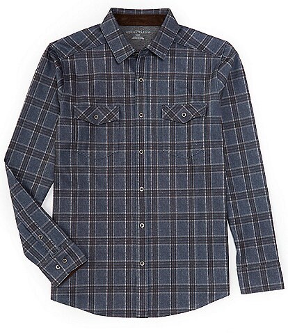 Age Of Wisdom Stretch Flannel Long Sleeve Woven Shirt