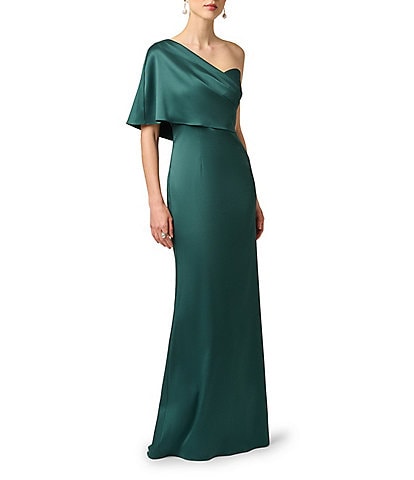 Aidan Mattox One Shoulder Sheath Mikado Gown