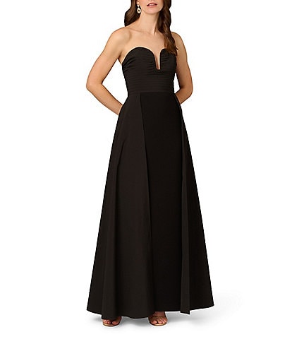 Aidan Mattox Sweetheart Strapless Mixed Media Walk Thru Gown