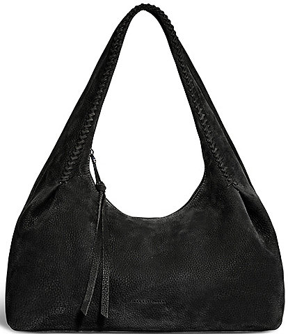 Aimee Kestenberg Suede Aura A-line Black Hardware Shoulder Bag