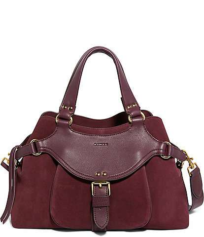 Aimee Kestenberg Dash Cherry Suede Large Satchel Bag