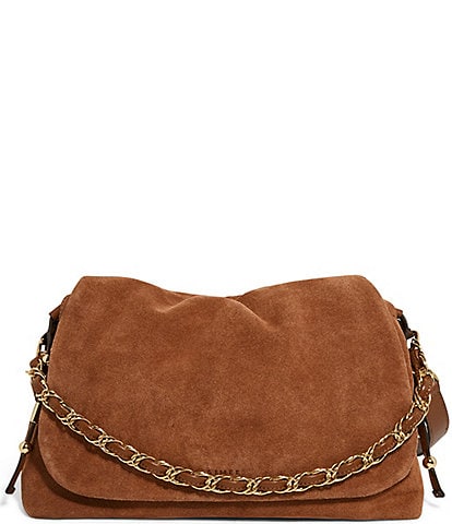 AIMEE Lennon Chain Charm Suede Shoulder Bag