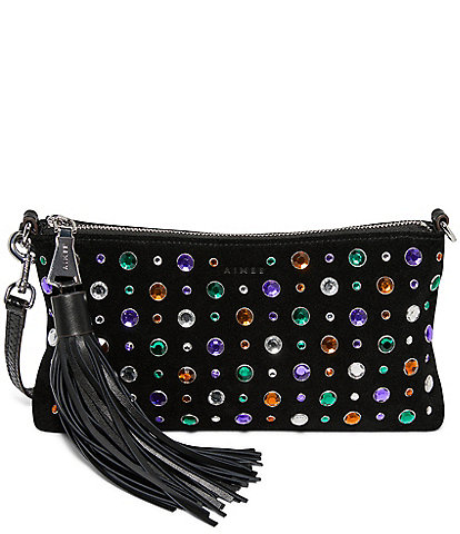 AIMEE Onyx Hour Jeweled Tassle Convertible Wristlet Shoulder Bag
