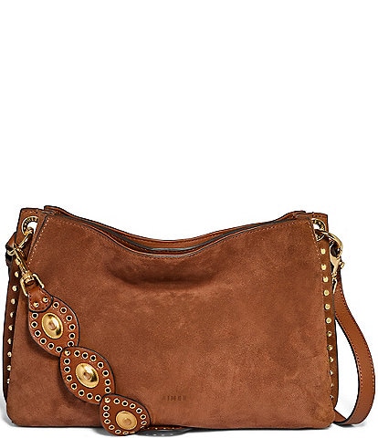 AIMEE Roma Suede Double Entry Crossbody Shoulder Bag