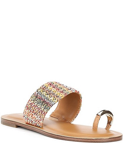 ALDO Beachwalk Woven Raffia Toe Loop Flat Sandals