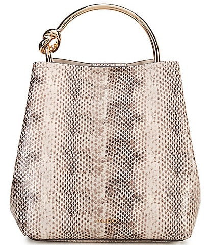 ALDO Bienkaa Medium Snake Print Handle Bucket Bag