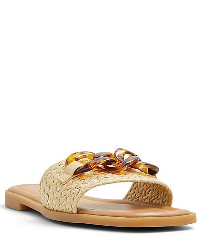ALDO Ezie Raffia Hardware Slide Sandals