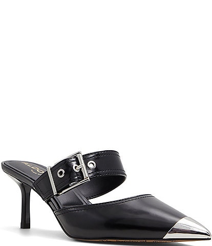 ALDO Gretla Shiny Metal Cap Toe Mules