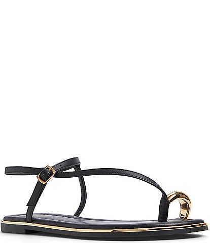 ALDO Jomali Leather Metallic Toe Ring Sandals