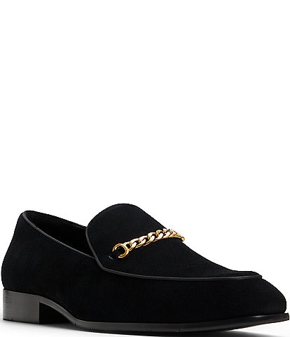 ALDO Men's Umo Suede Chain Hardware Detail Dress Loafers