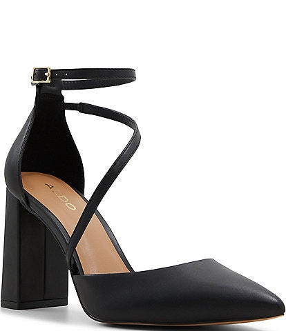 ALDO Milley Leather Ankle Strap Pumps