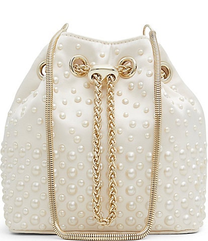 ALDO Pearlilyx Pearl Embellished Drawstring Bucket Bag