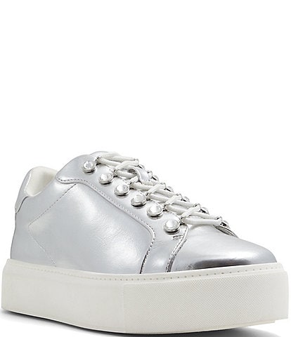 ALDO Perlah Metallic Rhinestone Lace Up Sneakers